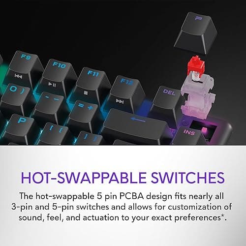 Alienware Pro Wireless Gaming Keyboard - Bluetooth 5.1/2.4 GHz Radio Frequency Connectivity, Linear Mechanical, Hot-swappable switches, Tri mode connectivity, Adjustable Height - Dark Side of the Moon thumbnail 4