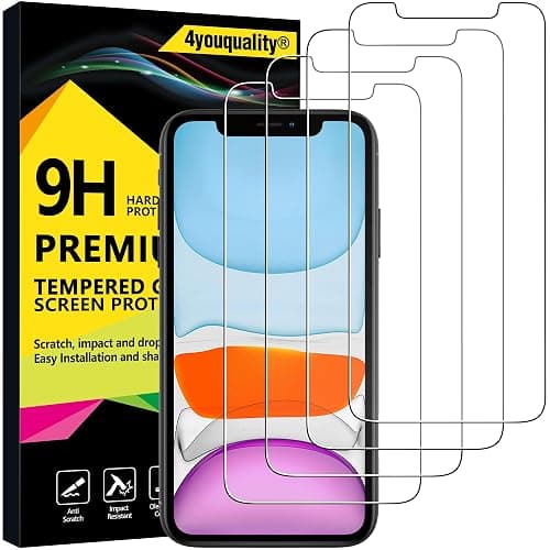 4youquality [4-Pack Screen Protector for iPhone 11 and iPhone XR 6.1-Inch, Tempered Glass Film, [LifetimeSupport][Anti-Scratch][Anti-Shatter] - Image 1