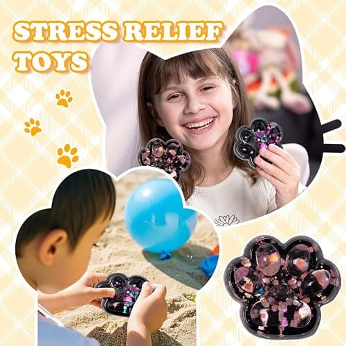 Pilikoll 4Pcs Cat Paw Taba Squishy Toy Dark Starry Sky Cat Paw Stress Relief Toy Tabas Squishy Toys Cat Paw Fufu Squishy Fidget Toys Taba Squishy Paw for Stress Relief Anxiety Relaxation,Random Style thumbnail 6