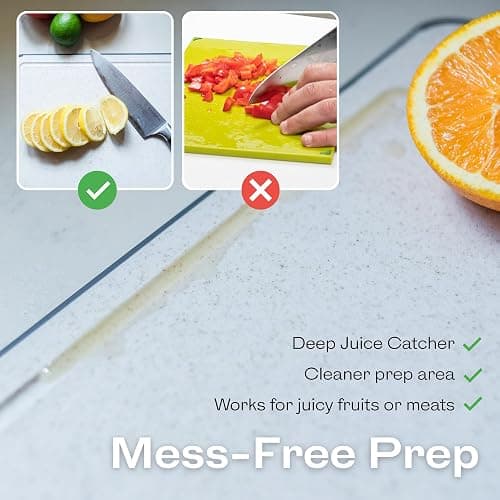Non-Toxic Cutting Board – Double-Sided Stainless Steel & Wheat Straw – Dishwasher Safe, BPA-Free, Juice Groove, Built-In Knife Sharpener, Non-Slip – 14.4” x 9.8” Kitchen Chopping Board thumbnail 6