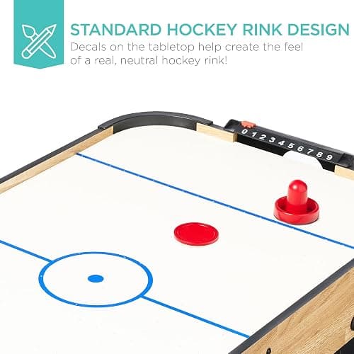Best Choice Products 40in Portable Tabletop Air Hockey Arcade Table for Game Room w/ 100V Motor, Electric Fan, 2 Strikers, 2 Pucks thumbnail 6