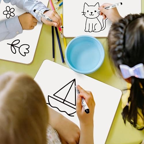 12 Pack Portable White Board 9"x12", Small Whiteboard for Students, Dry Erase Whiteboards Double-Sided Lapboard, White Boards Easy to Clean, Dry Erase Board for Kids Classroom (12 Pack) thumbnail 2