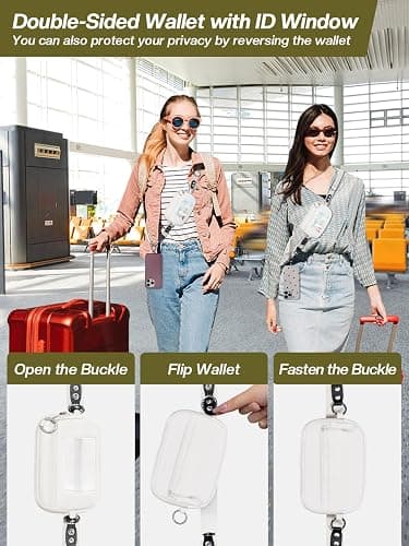 Tiostep Clip and Go Strap for Phone with Wallet Crossbody Phone Lanyard Adjustable and Detachable RFID Wristlet Wallet (Cream, Medium) thumbnail 3