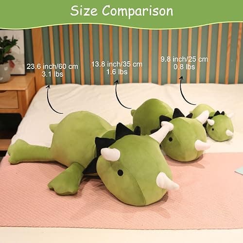 SQEQE Weighted Dinosaur Plush, Weighted Dinosaur Stuffed Animal, Dino Plushies Dino Pillow Toy Gift for Kids Adults 9.8 Inch, 0.8 Lbs thumbnail 6