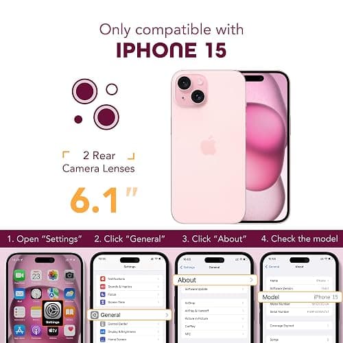 TIESZEN for iPhone 15 Case, Compatible with MagSafe, Built-in Privacy Screen Protector and Camera Protection, Anti Spy Full Body Dustproof Shockproof Hard Phone Case 6.1", Fluorescent Pink thumbnail 8