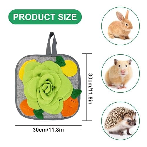 Andiker Rabbit Foraging Mat, 11.8Inch Anti-Slip Rabbit Snuffle Mat with Hanging Rope, Colorful Bunny Snuffle Pad for Chinchillas, Birds, Puppy, Guinea Pig, Snuffle Training (B) thumbnail 3