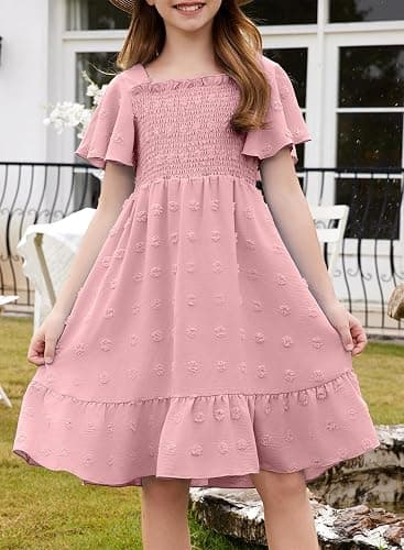 blibean Tween Girls Summer Dresses Kids Polka Dot Dress Size 6-15 Years thumbnail 2