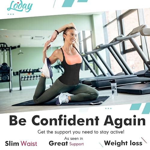 LODAY Waist Trainer Corset for Women Tummy Control Sport Workout Body Shaper Black thumbnail 5