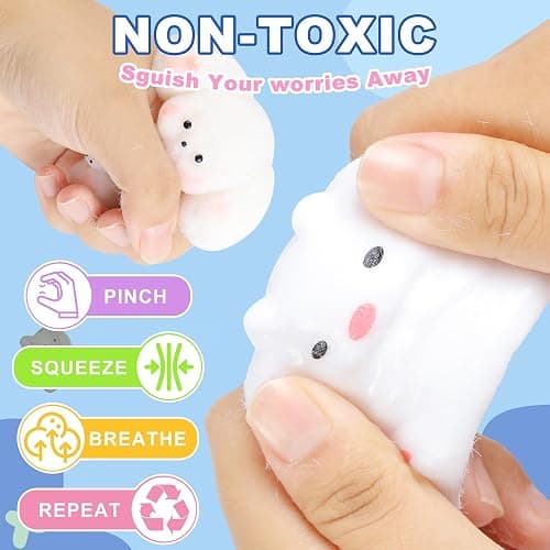 AWNOGKUE Taba Squishy Toys Kit 12 Pcs, Fufu Squishy Pack Include Taba Squishy Paw, Hamster, Chick, Dog, Pig, Banana, Bear, Capybara, Squishies for Kids, Sensory Toys for Boys and Girls thumbnail 4