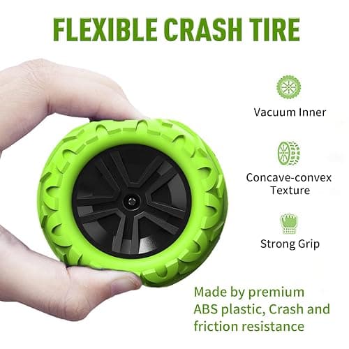 Remote Control Car for Kids 6-12 Years Old, Birthday Gift Toy for Boys Age 6 7 8+, RC Car Stunt with Light 4WD Double Side Racing Vehicle 360° Flips Offroad Indoor Outdoor Sand Grass Garden Green thumbnail 5