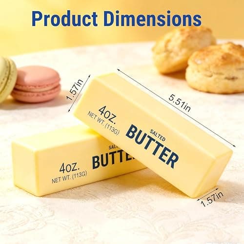 2pcs Slow Rebound Cute Butter Squeeze Stress Balls, 2026 New Squeeze Ball Realistic Butter Stick Soft Squeeze Toys,for Anxiety and Stress Relief, for Adults (Yellow) thumbnail 2