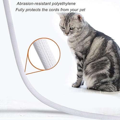 CrocSee 10ft - 1/2 inch Braided Cable Management Sleeve Cord Protector - Self-Wrapping Split Wire Loom for TV/Computer/Home Theater/Engine Bay - White - 1/2"-10ft - White thumbnail 4