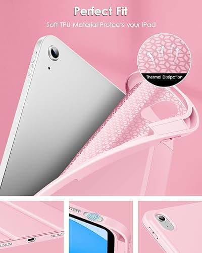 DTTO for iPad (A16) 11th Generation Case 11 Inch 2025, iPad 10th Generation Case 10.9 Inch 2022, Slim Tri-fold Stand Soft TPU Back Protective Cover with Pencil Holder - Auto Sleep/Wake, Pink thumbnail 3