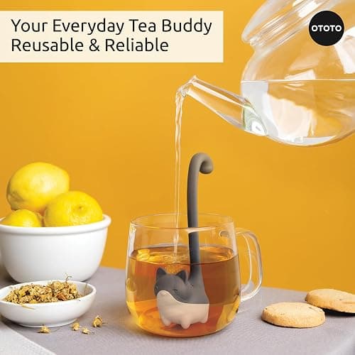 OTOTO Louie Cat Tea Infuser - Cats Loose Leaf Steeper & Diffuser, Tea Strainer Accessories, Cute Gifts for Cat Lovers, White Elephant Gifts, Cute Kitchen Accessories thumbnail 6