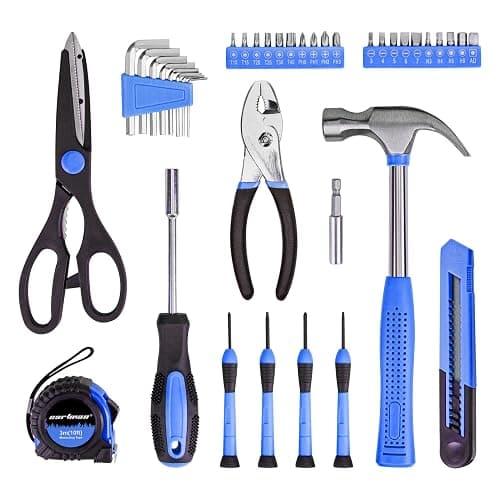 CARTMAN 39-Piece Home Tool Set Kit, Essential Household Hand Tools with Plastic Storage Case Blue thumbnail 3