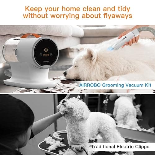 AIRROBO Dog Grooming Vacuum Kit,12000Pa Strong Pet Vacuum for Shedding,Grooming Hai,Quiet,PG100,2L Large Capacity thumbnail 5