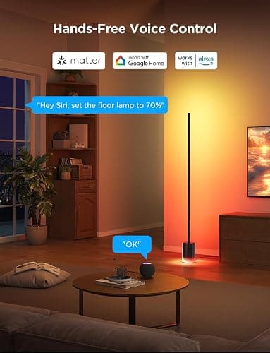 Govee Floor Lamp 2 with Matter, RGBIC, Warm Cool White LED, Alexa Compatible, 1725lm, Music Sync, Scene Modes, Smart Floor Lamp for Living Room, Bedroom, Black(1 Pack) thumbnail 4
