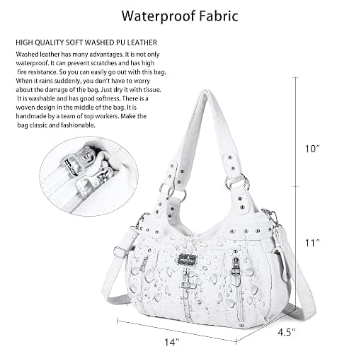 Angelkiss Large Purses and Handbags for Women Washed Faux Leather Crossbody Hobo Satchel Shoulder Handbag Tote Purse thumbnail 5