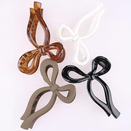 4 Pcs Bow Hair Clips Elegant Hair Claw Butterfly Hair Accessories for Girls Nonslip Butterfly Clips Hair Styling Accessories for Women thumbnail 2