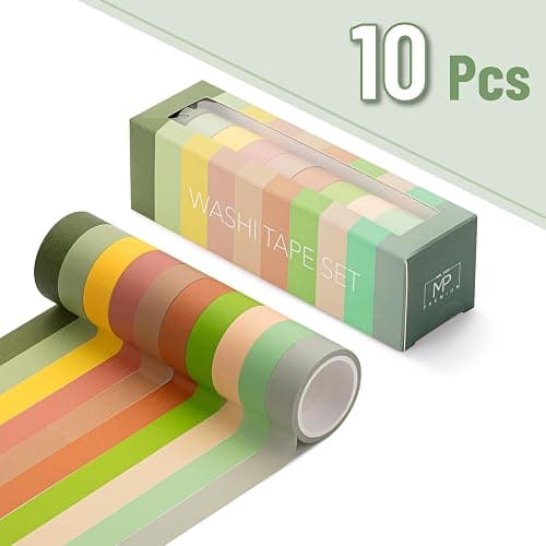 Mr. Pen- Washi Tape Set, 10 Rolls, 5.5 Yards/Roll, Washi Tape for Scrapbook | Arts, Crafts, Journals and Planners, Earthy Tones thumbnail 2