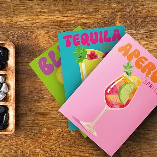 Large Decorative Books for neutral home decor aesthetic– Aesthetic Coffee Table Books for Decor – Faux Book for Decoration Photo Storage and fake book storage as a Keepsake Box – Drinks Set of 3 thumbnail 2