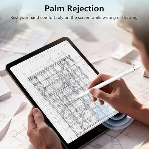 iPad Pencil for Apple iPad 2018–2026, Magnetic Charging Stylus Pen for Apple Pencil 2nd Generation &1st Generation with Tilt Sensitivity& Palm Rejection, Pencil for iPad A16 Pro 11/12.9/13, Air, Mini thumbnail 7