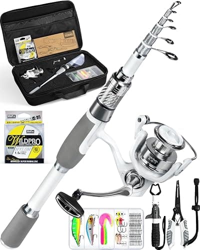 Ghosthorn Fishing Rod and Reel Combo Carbon Fiber Telescopic Fishing Pole Carrier Bag Portable Kit Saltwater Freshwater - Image 1