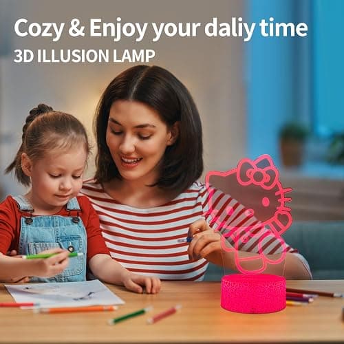 AIHYING Cat Night Light Cute Night Light - Anime Charater 16 Color Change Decor Kitty Lamp with Remote, Dim, Timer,Kids Gifts for Christmas Birthday,Nursery Baby thumbnail 6