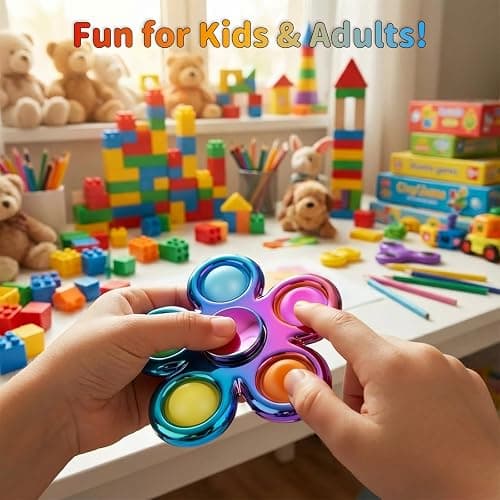Figrol Fidget Toys 3 Pack,Pop Fidget Spinner for Kids & Adults Relieves Stress and Calm Down,Sensory Toys for Kids with Autism ADHD Toy thumbnail 2