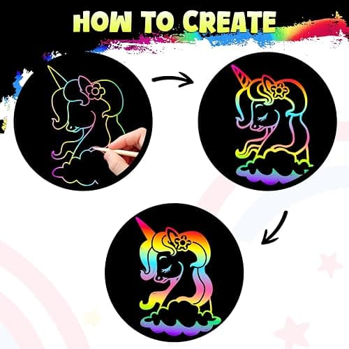 ZMLM 165 Rainbow Scratch Paper Art Crafts Mini Notes Stocking Stuffers for Kids Gifts 4 5 6 7 8 9 10 Years Old Girls Boys Students Teens Classroom Prizes School Supplies Birthday Party Toy Activity thumbnail 3