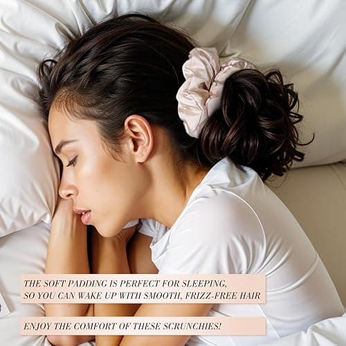 3Pcs Large Satin Hair Scrunchies, 6Inch Pillow Satin Scrunchies for Thick Curls Sleepy Hair Tie Stocking Stuffers for Teen Girls thumbnail 5