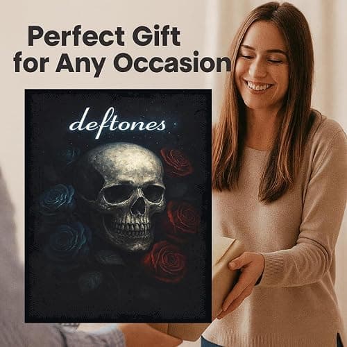 ZUKIY Deftones Skull Rose Requiem - Dark Rock Poster Wall Art 8x10 Unframed - Heavy Metal Band Inspired Decor for Bedroom Studio Office - Emo Goth Aesthetic Tapestry Style Print for Music Lovers thumbnail 8