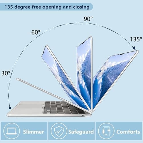 MecBevia Compatible with MacBook Air 13.6 inch Case, M4 A3240/M3 A3113/M2 A2681 (Released 2025 to 2022), Hard Shell, Keyboard Cover, Screen Protector, Webcam Cover & Type-C Adapter, Butterflies Sakura thumbnail 5