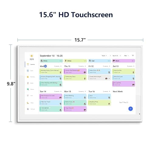Digital Calendar, 15.6 Inch Wall Planner Electronic Calendar & Chore Chart, Smart Touchscreen Interactive Display for Family Schedules, Great for Organizing Your Routines, Wall & Desk Mountable thumbnail 3
