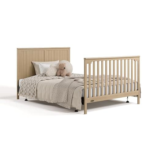 Graco Hadley 5-in-1 Convertible Crib & Changer, Driftwood | GREENGUARD Gold Certified, Fits Standard Crib Mattress, Converts to Toddler Bed and Full Bed, 4 Adjustable Mattress Heights thumbnail 13