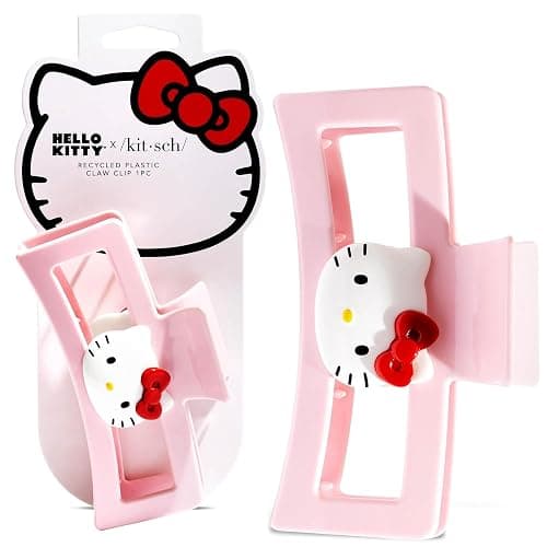 Kitsch Hello Kitty Recycled Plastic Jumbo Claw Clip, Extra Large Claw Clips for Thick Hair, Large Hair Clips for Women, Big Hair Clips & Large Hair Claw Clips for Thin Hair (1 Piece, Kitty Face) - Image 1