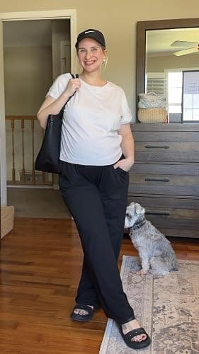 Stelle Women's Wide Leg Yoga Pants Soft High Waisted Sweatpants Stretch Lounge Bottom with Pockets 28" Inseam thumbnail 7