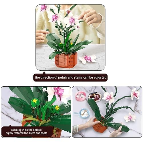 729-Piece Artificial Flower Building Blocks Set - DIY Home Decoration Kit for Adults, Mothers Day, Girlfriends, Mom, Birthday, Valentine's Day Gifts thumbnail 5