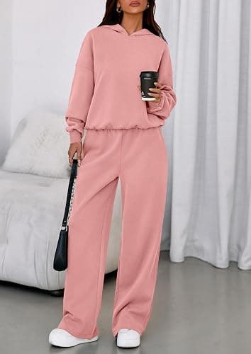 PRETTYGARDEN Womens Sweatsuits 2 Piece Set 2025 Casual Winter Long Sleeve Hoodie Loose Wide Leg Sweatpants Fall Tracksuit thumbnail 2