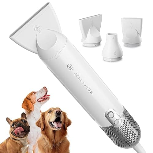Jellyfish Handheld Dog Dryer - 1.21lb Lightweight, 2 Speeds, 4 Temp, Portable High Velocity Blow Dryer for Travel & Home - Image 1