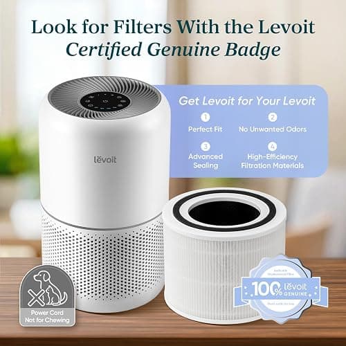 Levoit Air Purifier for Home Pets Hair Allergens in Bedroom Quiet Purifiers | Quiet HEPA Sleep Mode, Remove 99.97% Dust Pollen Smoke Pet Odor, AHAM VERIFIDE, Core300-P, Up to 1073 ft², White thumbnail 11