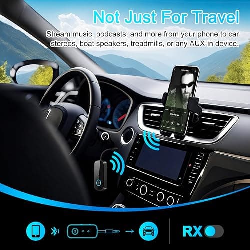 Premium Pro Bluetooth 5.4 Transmitter Receiver,Airplane Audio Adapter,Wireless Transmitter for TV/Travel Flight,Airline,Gym.Compatible with 2 AirPods/Headphones,Bluetooth Receiver for Car/Home Stereo thumbnail 7