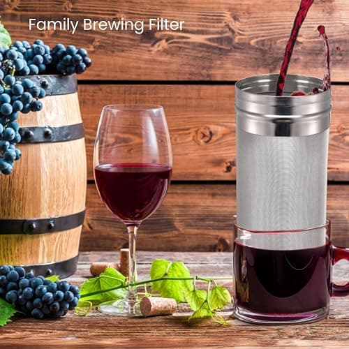 Tlence 2 Pack Beer Dry Hopper Filters, 2.8 x 7 inch 300 Micron Mesh Hop Strainer with Lid, Stainless Steel Beer Hop Spider with Nylon Bristles, Brewing Filters Straining Keg for Home Coffee Wine Juice thumbnail 2