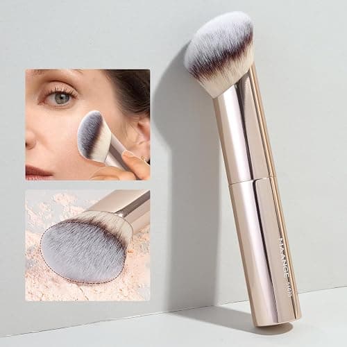 MAANGE 7pcs Makeup Brush Set Double Sided Kabuki Makeup Brushes Contour Brush for Foundation Liquid Powder Concealer Cream Cosmetics Bronzer Blending Blush Buffing Makeup Tools (Gold) thumbnail 8