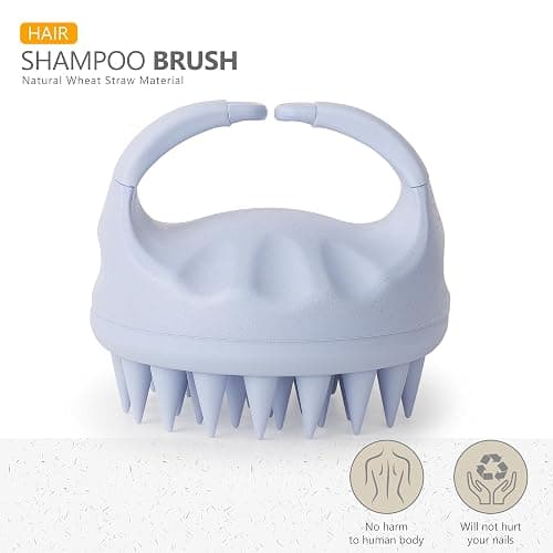 Sndyi Scalp Massager Shampoo Brush, Scalp Scrubber with Soft Silicone Bristles, Scalp Exfoliator for Dandruff Removal, Scalp Massager for Hair Growth, Wet Dry Hair Brush for Scalp Care, Sky Blue thumbnail 2