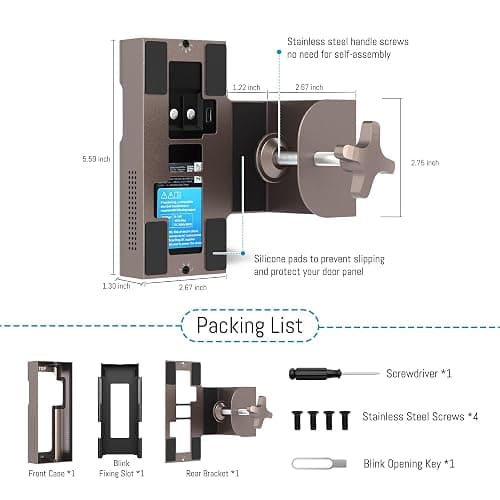 Anti Theft Ring Doorbell Mount: Metal Ring Apartment Door Mount Blink Doorbell Camera Holder No Drill - Renter Friendly Ring Doorbell Mount No Damage thumbnail 7