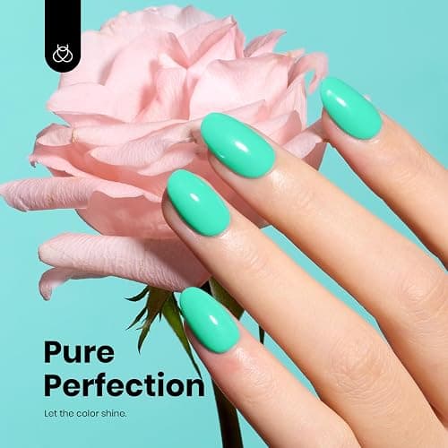 Beetles Green Teal Gel Nail Polish - Hema-Free Turquoise Mint Green Soak Off Gel Polish Island Reverie for DIY Manicure Salon 0.5Oz thumbnail 4