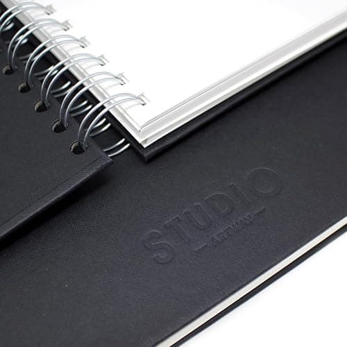 Artway Studio A3 Spiral Bound Sketchbook - Landscape - 48 Pages (96 Sides) of 170gsm Cartridge Paper - Black Hardcover Drawing Pad for Sketching, Drawing & Illustration thumbnail 6
