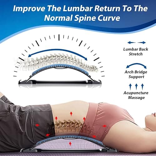MINOLL Back Stretcher for Lower Back Pain Relief, 3 Level Adjustable Lumbar Back Cracker Board, Back Cracking Device, Back Massager for Scoliosis, Spine Decompression thumbnail 5