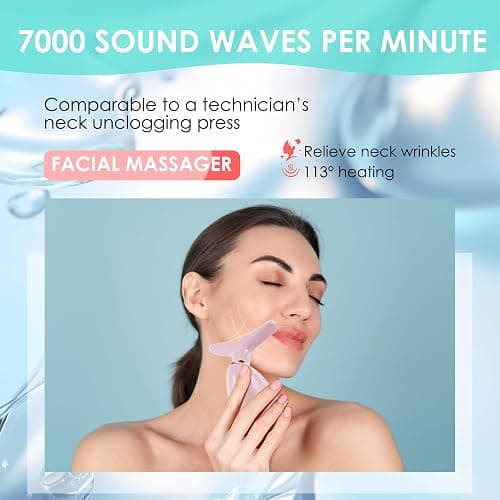 Facial Massager Red-Light-Therapy-for-Face and Neck, Face 𝖲 culpting Wand with 7 Color - Birthday, Christmas, Mothers Day, Valentines Day Gifts for Her Women Mom Best Friend Wife Teacher (Rose Gold) thumbnail 6